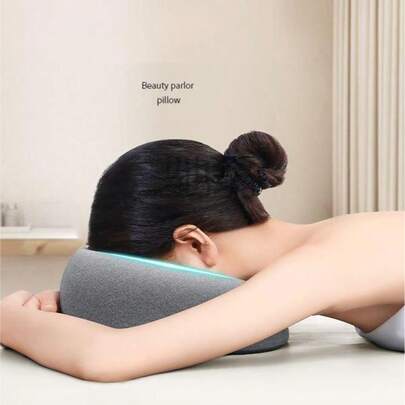Gối massage bằng mút hoạt tính màu xám, hồng, xanh lá cây, gối nằm sấp, gối tựa đầu, gối ngủ sấp, gối nâng đỡ mặt, vỏ gối có thể tháo rời, thích hợp cho salon, nhà, ngủ trưa, quà tặng ngày lễ.