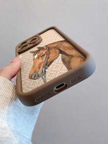 1pc Premium Full-Screen Horse Pattern High-Grade TPU Shockproof Protective Phone Case, Suitable As Holiday Gift Compatible With Apple XS/XS Max/XR/11/12/13/14/14 Plus/15/15 Plus/16/16 Plus/7/8 Plus/17 And Other Models - Multicolor - View 6