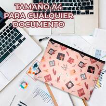 ELE-GATE Sobre de Lona con Estampado en  Impermeable y con Cierre - Multicolor - Ver 5