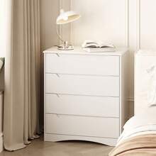 Chest Of Drawers With 4 Drawers, White Bedroom Chest Of Drawers With Cut Out Handles, Chest Of Drawers For Bedroom, Living Room, Office - trắng - Xem 10