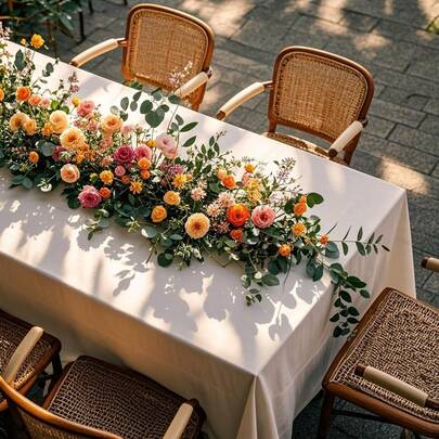 1件白色桌布，餐桌布，派对桌布，纯色宴会婚礼桌布，仪式桌布，客厅桌布，节日派对桌布，生日桌布