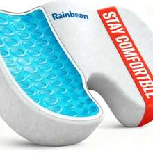 RAINBEAN Đệm ngồi ComfiLife Premium Gel & Memory Foam – Đệm ghế văn phòng và ghế ô tô được bác sĩ khuyên dùng – Đệm ghế giúp giảm đau lưng và đau thần kinh tọa – Đệm ngồi cho văn phòng và bàn làm việc (Màu xám) - Xám - Xem 1