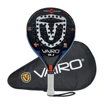 Raqueta de tenis VAIRO 3K naranja y azul de fibra de carbono EVA de 365g, con potencia, efecto, anti-choque, agarre suave para jugadores profesionales