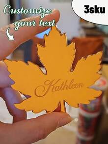 Customize Valentines Day Gift For Couples,Personalized Laser Cut Maple Leaf Place Cards - Custom Acrylic Name Tags – Autumn Table Decor,Personalized Weddings And Romantic Occasions Gifts - Multicolor - View 1