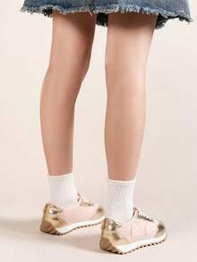 Girls' Heart-Shaped Pink Princess Casual Sneakers, Breathable & Comfortable, Suitable For Outdoor, Daily Wear, And Children's Sports - Pink - View 8