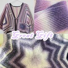 4 Skeins Cake Yarn For Crocheting, Gradient Cake Yarns 100g & 267 Yards Each, Super Soft Yarns Cake Rainbow Cotton Yarn For Making Colorful Crafts-Purple Gradient - 紫色 - 查看 5