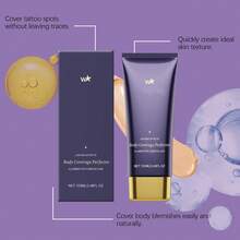 También apto para su uso en el rostro.Crema corporal para cubrir tatuajes: Este set de cuidado corporal cubre tatuajes, cicatrices y marcas de nacimiento, hidratando, iluminando y protegiendo de forma invisible los tatuajes. Apta para todo tipo de piel. Enjuagar después de usar. - Morado - Ver 7