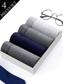 4 piezas de ropa interior de algodón transpirable para hombres, bóxer tipo brief para hombres, pantalones cortos tipo bóxer de algodón suave y cómodos, calzoncillos para niños