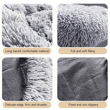 1 Piece Round Plush Bed With Non-Slip Bottom, Thick And Soft Donut Shaped Plush Dog Bed To Cuddle Cats, Suitable For Small And Medium Dogs And Cats, Available In Autumn And Winter - Grey - View 9