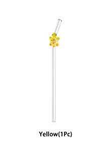 1支/1套可重复使用的玻璃吸管，带海龟吊坠，可爱可弯曲透明玻璃吸管，带清洁刷，适用于厨房配件、水杯、冷饮、奶茶、咖啡、果汁、冰沙、厨房、餐厅、鸡尾酒会、返校季、送给女朋友/男朋友、父母、朋友的礼物、节日用品。 - 款式1 - 查看 10