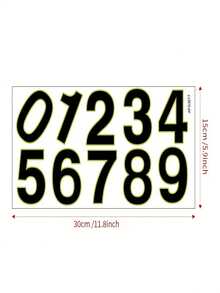 Night Glow External Mailbox Numbers: DADOP Reflective Mailbox Number Stickers - Easy To Install Modern Digital Set (Replaces Pull Tabs + Concealing Tape) For Home Mailbox Address Numbers - Multicolor - View 8