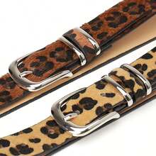 1件复古豹纹装饰腰带，毛绒面料，千禧时尚风格，秋冬款 - A - 查看 4