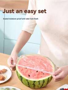 1 Pack (100/200/500pcs) Disposable Food Wrap And Shower Cap Set, Reusable PE Food Wrap, Suitable For Food Containers, Clear Plastic Wrap, PE Film Bags, Elastic Disposable Bowl Covers, Essential For Back To School Season - Multicolor - View 10