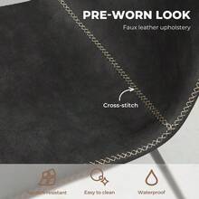 Dining Chairs, Set Of 2 Reading Seating, Retro Kitchen Chairs, PU Leather Home Office Furniture For Dining Room, Li...