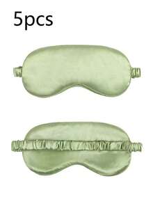 1pc/3pcs/5pcs/10pcs Black, Champagne, Gray, Pink, Green, Blue, Dark Green Double-Sided Silk-Like Breathable Sleep Eye Mask, Relieve Eye Fatigue, Suitable For Girls Nap, Blackout Eye Mask, Non-Tight - Multicolor - View 56