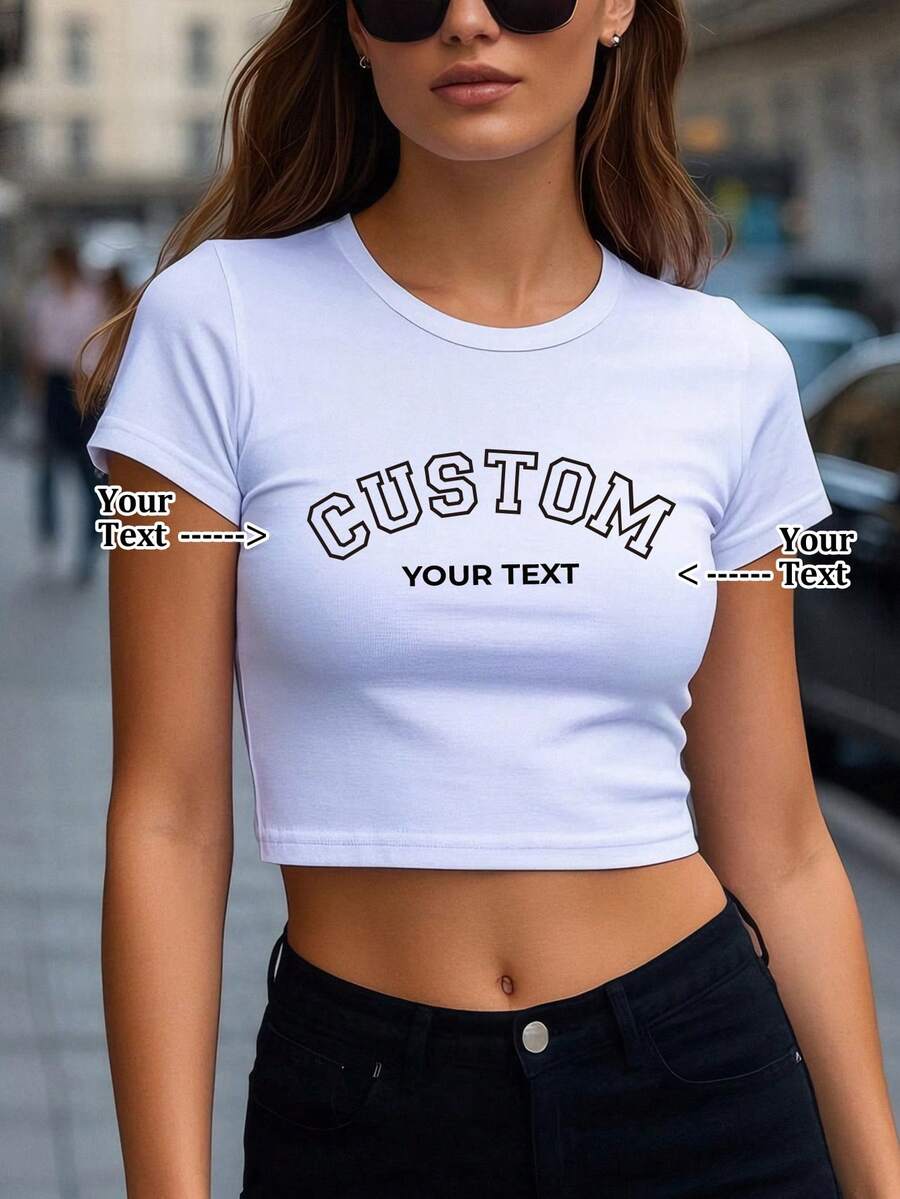 Customized For Her! Valentine's Day Heart Cutout Crop Top, Make Him Fall In Love! Personalized Couple Set! Anniversary Date Night Couple Crop Top! Customized Sexy! Birthday Gift Crop Top, She'll Love It! - White - View 1
