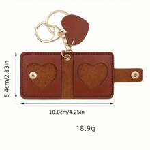 2-Piece Set Of 1-Inch Photo Albums, PU Faux Leather Cover With Keychain Heart-Shaped Charm, Suitable For Storing Pet Or Baby Souvenirs, Available In 3 Colors: Brown/Yellow/Red. A Gift For Pet Lovers, Sentimental Gifts, Stylish Keepsake Storage Box, Decorative Photo Album, Soft-Touch Material, High-Quality Cover, Compact Memory Album, Keepsake Storage Box, For Emotional Buyers, New Parents. - Multicolor - View 9