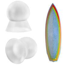 2件装冲浪板刮蜡器，符合人体工程学的冲浪板刮蜡器，高效冲浪配件，可快速去除粘性凸起，冲浪者礼物（透明） - 白色 - 查看 2