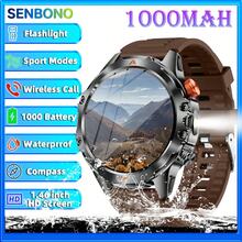 SENBONO Smartwatch With 1000mAh Large Battery, 100+ Sports Modes, Wireless Calling, LED Flashlight & Compass, 1.46inch HD Display, 360° Rotation, USB Rechargeable, Smart Watch For Men, Modern Wearable, Multi-Functional Watch - Black - View 10