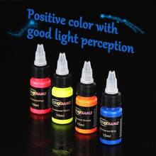 yikexuanli 4 szt./8 szt. 15 ml fluorescencyjnego tuszu do tatuażu, świecący w ciemności, odpowiedni do zdobienia ciała, tatuaż DIY - Wielokolorowe - Zobacz 10