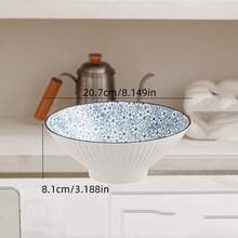 1pc Ceramic Simple Blue Japanese Style Bowl, 4.5", 6", Or 8" Size, Japanese, Nordic, Bohemian Style Simple High-End Blue/Light Colored Tableware Bowl Set, Multiple Sizes And Patterns Available