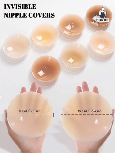 1/2 pary silikonowych osłonek na sutki w dużych rozmiarach – niewidoczne, cienkie, wodoodporne, samoprzylepne wkładki laktacyjne, bezszwowe osłonki na sutki, wielokrotnego użytku i nadające się do prania wkładki laktacyjne do sukien ślubnych, bikini i sukienek typu halter