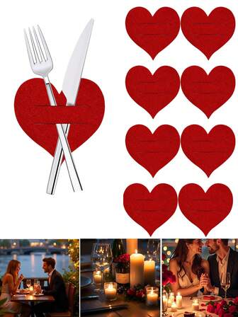 Heart-Shaped Paper Party Tableware Decoration And Storage Set, Romantic Decorative Items | Suitable For Valentine's Day, Wedding Celebrations, Christmas Parties, Holiday Anniversaries And Other Occasions To Create A Romantic Atmosphere.