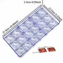 塑料手工巧克力模具，波浪形、圆形、新月形、枫叶形、叶子形状小糖果模具，翻糖工具，填充糖果模具，专业巧克力工具，适用于个人、甜品店、工作室等场所