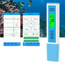 Analizador de calidad del agua 4 en 1: inteligente, de alta precisión, con almacenamiento automático de datos y resistente al agua (IP67). Medidor de conductividad eléctrica (CE) para piscinas y laboratorios. - Azul menta - Ver 9