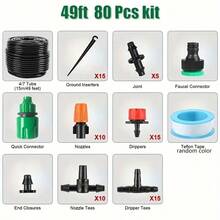 30M Irrigation System Drip Kit: DIY Water Saving Garden Watering System, Automatic Drip Irrigation Kits For Lawn, Patio, And Greenhouse - Plastic Material, Universal Thread Standard - Multicolor - View 11