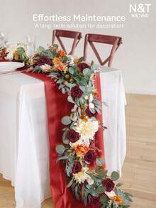 25/250pcs Real Looking Fake Roses Stem For DIY Wedding Bouquets Centerpieces Arrangements Party Baby Shower Home Decorations OPP Bag Packaging (Excluding Box)Containing Two Leaves - Dark Red - View 2