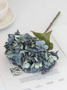 1/80 szt. Romantyczne sztuczne kwiaty hortensji, ozdoby centralne, plastikowe kwiaty, jedwabny bukiet do dekoracji domu, dekoracji ślubnych, wiosennych, pokoju, akcesoriów kuchennych, jadalni, sypialni, łazienki, hotelowych prezentów na imprezy, doręczna kompozycja kwiatowa na Walentynki, salon/dekoracja stołu/bukiet panny młodej/ogród na zewnątrz - Niebieski - Zobacz 3