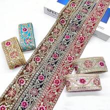 10 Yards Ren thêu kim sa chỉ vàng - Ruy băng hoa trang trí, thích hợp cho các dự án may vá, may mặc và thủ công DIY - Nhiều màu - Xem 1