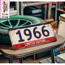2D Flat, 1pc Vintage "1966" Metal Aluminum Sign - 11. 8"X5. 9" Rustic Wall Decor For Bars, Garages, For Man Caves, Cafes, Living Rooms & Gardens - Durable, No Electricity Needed, Perfect Birthday Or Holiday Gift, Metal Wall Art Decor, Bar Decoration, Distressed Finish, 2D Flat - A - View 10