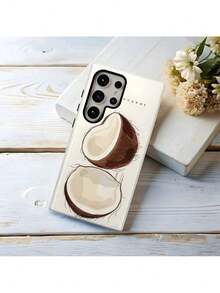 Diseño de arte con temática de coco chic y único para una funda de película dos en uno, que ofrece protección resistente de doble capa para varios modelos de  Galaxy. - Multicolor - Ver 1
