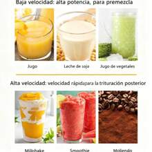 Batidora para batidos, batidora de cristal de 1000 W para encimera de cocina con vaso de cristal de 1,4 l, triturador de hielo o zumos, batidos, postres. - Negro - Ver 7