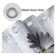 Rustic Farmhouse Shower Curtain, Farm Gray Grey Daisy Floral Flowers And Butterfly On Country Wooden Shower Curtain For Bathroom, Gray White Yellow Shower Curtain With 12PCS Hooks, 47X64IN - 多色557 - 查看 2
