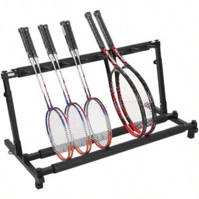 Display RackRacket Storage Holder Foldable Tennis Racket Holder Badminton Racket Display Rack Adjustable Rack For Badminton Rackets Violins Ukuleles Height Adjustable Black