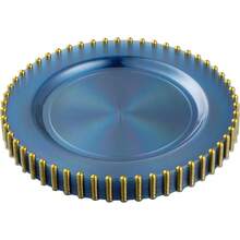 New  32 Piece Combo Plastic Dinner PlatDisposable Plastic Fancy Heavy Duty Party Dish7 Inch And 10 Inch, Translucent Blue And Gold Beaded - Translucen Blue - Gold Beaded Collection - View 8