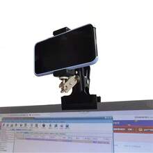 1 pieza Soporte de escritorio para teléfono con abrazadera universal y cabezal esférico, de metal, para transmisión en vivo perezosa, de 360 grados, para mesita de noche