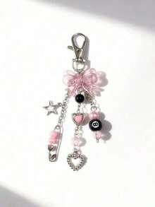 1pc Handmade Resin Bead Keychain, Punk Gothic Y2K Women's Bag Charm Car Decor - 多色 2 - 查看 5