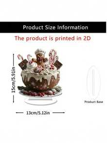 Klassische 2D flache Lebkuchenhaus Statue aus Acryl - Tischdekor Weihnachtsschild und Plakette, vielseitige Boho-Stil Tischdekoration, ideales Weihnachtsgeschenk, Text auf Englisch, ohne Strom