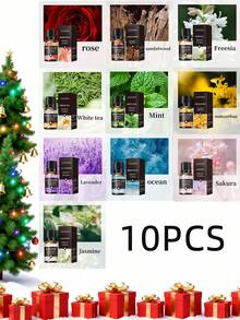 香薰精油套装，水溶性香薰精油，10毫升精油，17种香型，适用于卧室、客厅、香薰蜡烛、扩香器、加湿器，情人节礼物