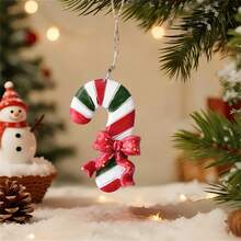 Adorno navideño para árbol de Navidad, adorno colgante de bastón de caramelo y pan de jengibre, ideal para fiestas. - Multicolor - Ver 6