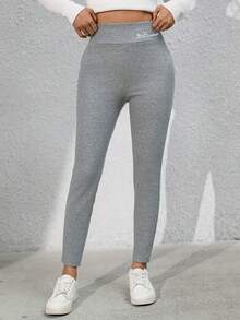 Women'S Warm Plush-Lined High Waist Leggings - Thermal Insulated Winter Pants With Elastic Waistband, Soft Plush & Smooth Outer Fabric, Casual & Casual Attire - Cozy Cold Weather Leggings Women's High-Waist Fleece-Lined Leggings - Warm Elastic Tights For Autumn And Winter, Women's Thickened Casual Sports Pants, Solid Color Non-See-Through Fabric, Shaping Legs, Thick And Warm, Suitable For Outdoor Activities, Running, Fitness, Yoga, Women's Fleece-Lined Leggings For Outer Wear, Winter Fleece-Thickened Plush Pants, Warm Home Pants, Washable, Suitable For Cold Weather, Soft Lining, Elastic Fabric - 灰色 - 查看 9