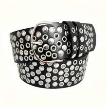 1 Piece Y2k American Retro Punk Style Wide Belt Women's Eyelet Rivet Multi-Hole Design Belt Decorative Versatile - B款 - 查看 9