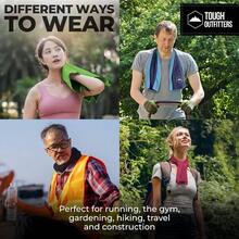 Toalla de refrigeracion instantanea - Mantente fresco, fresco y activo durante horas. Perfecto para todos los deportes y aventuras al aire ultima intervension, camping, senderismo, gimnasio, entrenamiento, fitness, yoga, Llevala como un envoltorio para el cuello o bandana. UPF 50, Azul claro - Pequeña + Azul - Ver 7