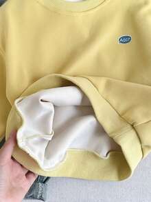 男孩肖像图案休闲圆领长袖卫衣，春季