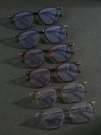 זוג אחד של משקפיים שטוחים עם מסגרת מרובעת לגברים, אופנתיים וקז'ואל, מתאים למינימליזם אלגנטי, תלבושות רב-תכליתיות, צילום רחוב, חינני ואופנתי