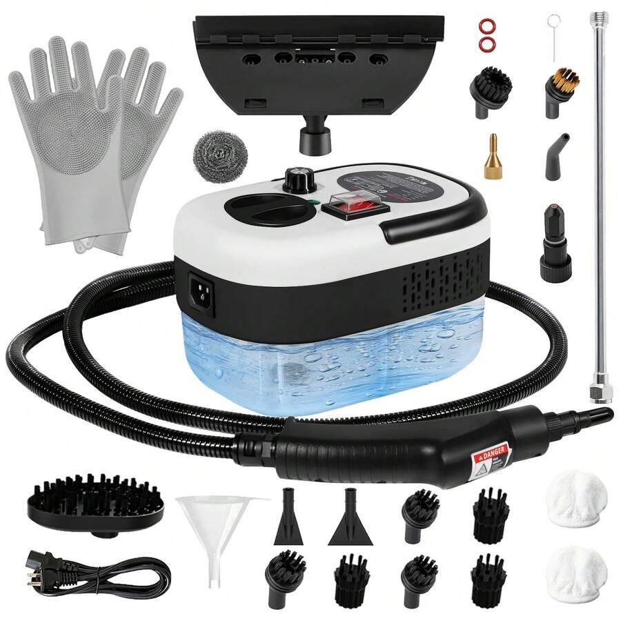 Steam Cleaner,2500W Powerful Fast-Heating, Handheld ,20pcs Multi-Surface Cleaning Accessories , Portable Steamer For Cleaning Home, Grout, Kitchen, Car, Window, Upholstery, Bathroom And Clothes,100% Natural Cleaning& Chemical-Free